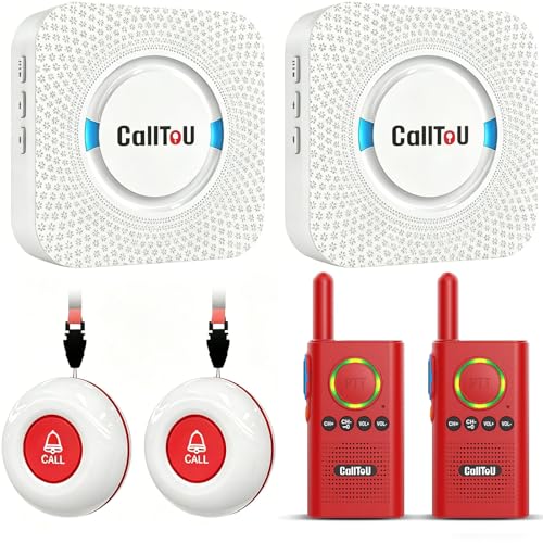 Wireless Caregiver Pager Smart Monitoring System Alert Buttons Hand Call Bell for Elderly Seniors Patients