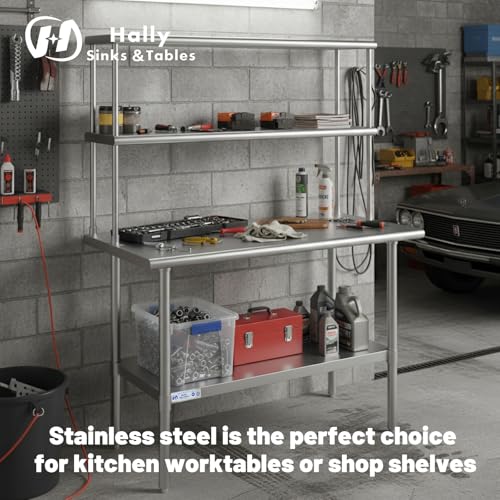 Hally Double Overshelf of Stainless Steel