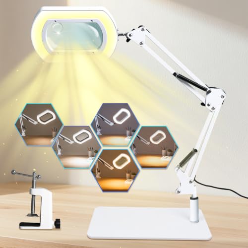 12X Magnifying Glass with Light and Stand