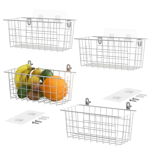Hanging Kitchen Baskets Wire Storage Basket Over the Cabinet Door Organizer
