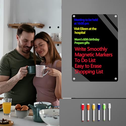 9"x13" Clear Weekly Meal Planner Magnetic Acrylic Board