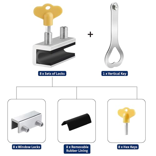 8 Sets Sliding Window Locks