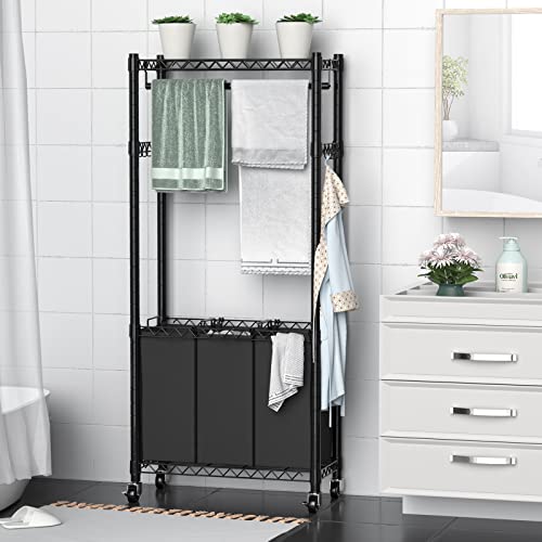 Laundry Hamper with Hanging Bar