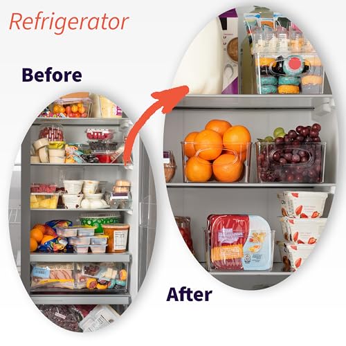 Plastic Pantry Organization and Storage Bins with Removable Dividers