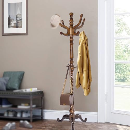 73" Wooden Coat Rack Stand