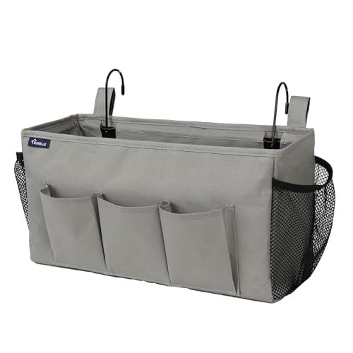 Bedside Organizer with Hook Bedside Caddy Hanging Storage Bag with Adjustable Straps and Water Bottle Holder for Home College Dorm Bunk Bed Accessories