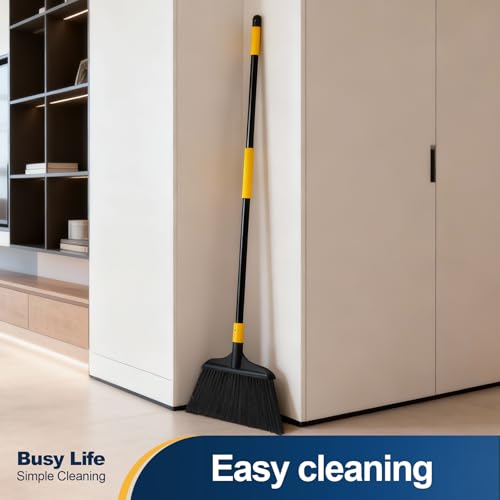 Heavy Duty Broom Outdoor Commercial for Courtyard Garage Lobby Mall Market Floor Home Kitchen Room Office Pet Hair Rubbish 54Inch