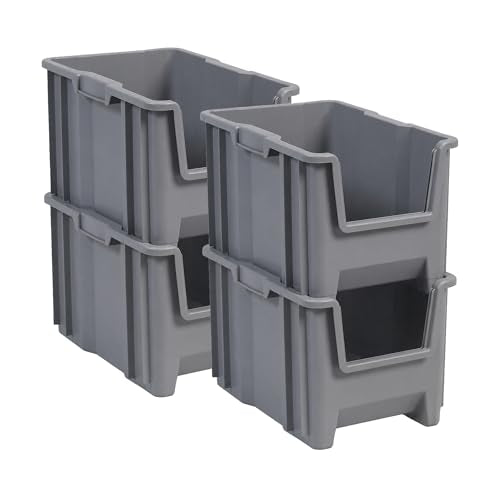 1301 Stak-N-Store Heavy Duty Stackable Open Front Plastic Storage Container Bin