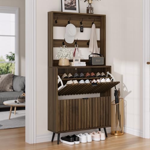 Shoe Cabinet with 2 Flip Drawers
