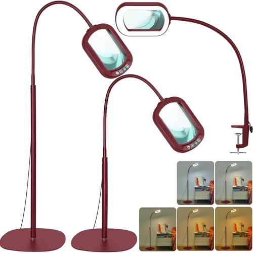 Rectangular Real Glass Magnifying Glass with Light and Stand