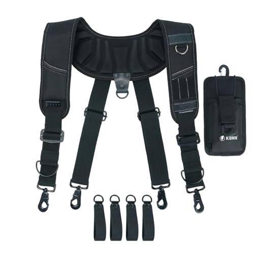 Leather Tool Belt Suspenders Construction Bag Suspenders Molded Air Channel Work Belt Suspender for Carpenter