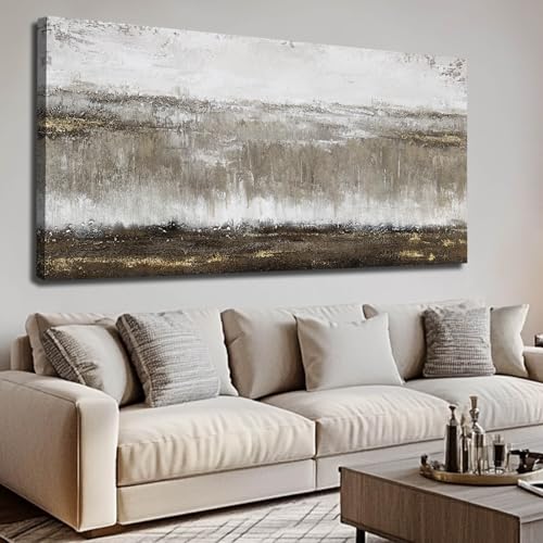 Green Canvas Wall Art for Living Room Flowers Grey Abstract Wall Decor White Horse Pictures Gold Leaves Artwork Arts for Hotel Office
