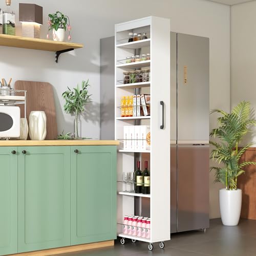 7 Tier Slim Rolling Pantry Storage Cart