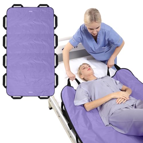 Bed Positioning Pad with Reinforced Handles 63" x 40" Washable Patient Transfer Slide Sheet for Body Lifting