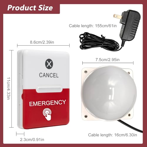 Disabled Person Toilet Alarm Bathroom Notice Kit SOS Button Emergency Medical Alert System for Elderly Patient in Hospitals