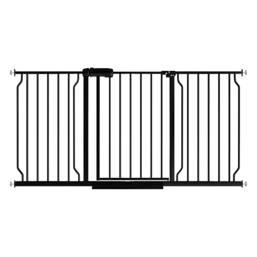 Extra Wide Pressure Mounted Baby Gate Walk Through Child Kids Safety Toddler Tension White Long Large Pet Dog Gates with Extension for doorways Kitchen
