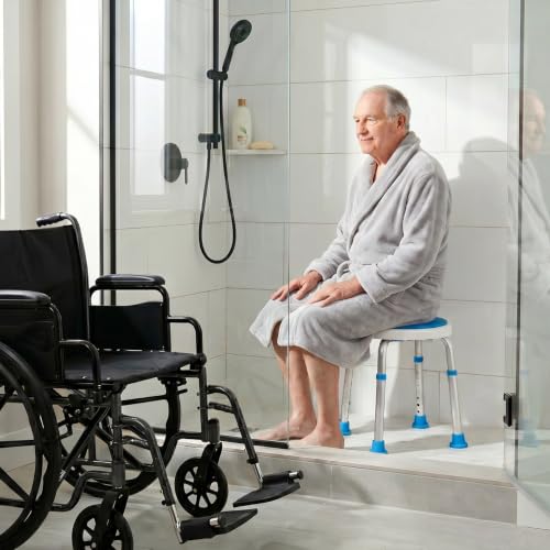 Medical Tool Free Assembly Shower Stool with Adjustable Height
