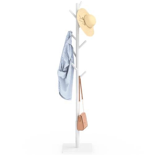 Coat Rack Freestanding with Stable Square Base for Cloathes
