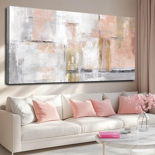Minimalist Wall Art Pink Black Canvas Art Abstract Wall Decor Green Framed Pictures Extra Large Artwork Giant Arts for Living Room Dining Room Bedroom