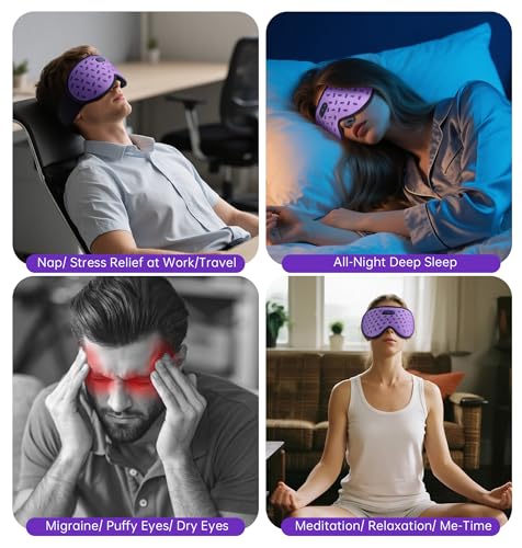 Sleep Mask Headphones Bluetooth 5.4 with 3D Removable Hot & Cold Compress