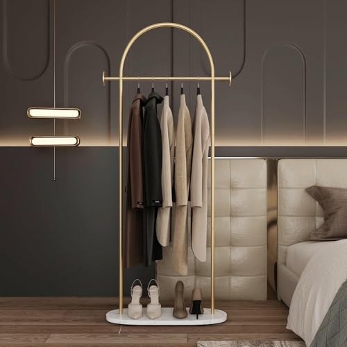 Gold Coat Racks with Shelves
