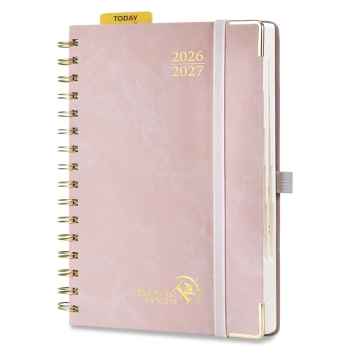 2026 2027 Academic Daily Planner One Page Per Day Hardcover Appointment Book with Hourly Time Slots