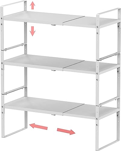 Expandable Stackable Spice Rack Cabinet Shelf Organizer in Cabinets Shelves Kitchen Cupboard Organization Stack up Racks Pantry Countertop Storage