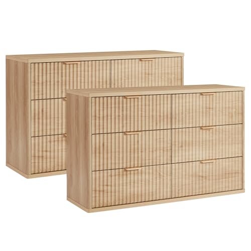 Wide Fluted Nightstand for Large Spaces