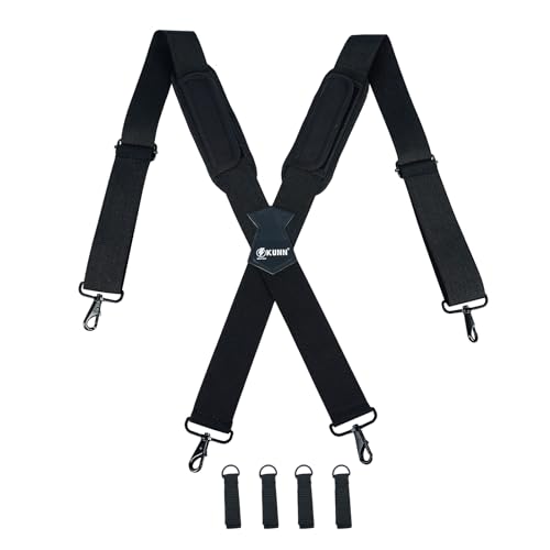 Tool Belt Suspenders Removable Padded Shoulder Work Suspenders with 4Pcs Attachment Loops