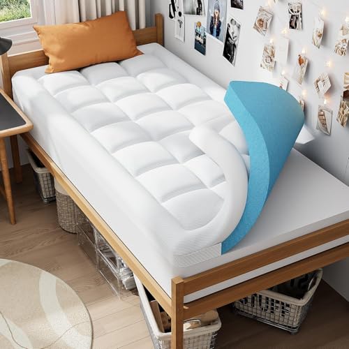 3 Inch Dual Layer Memory Foam Mattress Topper Pink