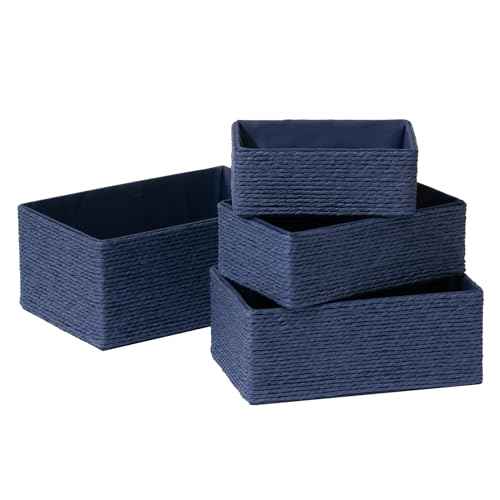 Storage Wicker Baskets for Bathroom Organizing Set of 4