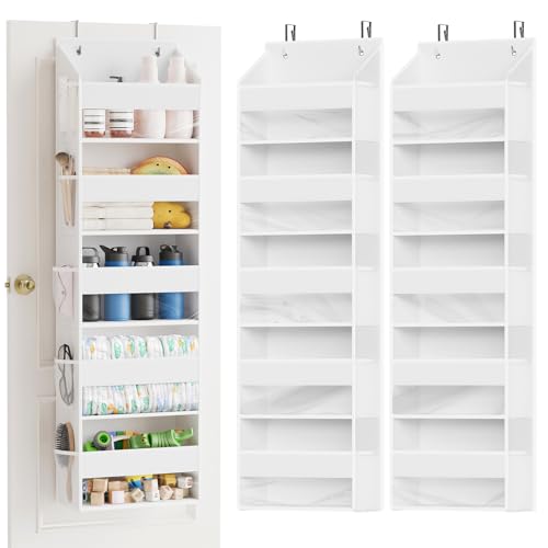 1 Pack Over The Door Organizer with 5 Large Pockets and 10 Mesh Side Pockets