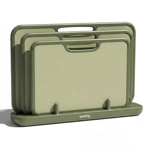Plastic Cutting Board Set with Holder