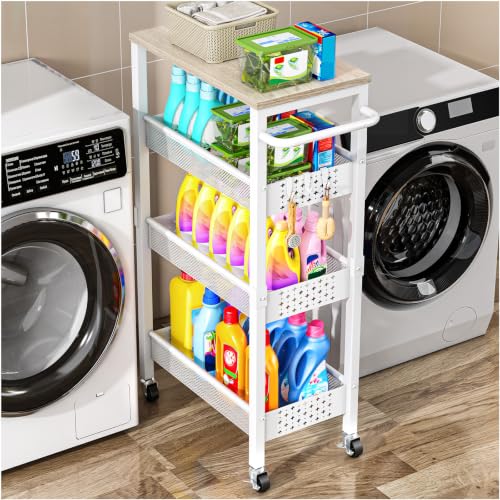 Utility Slim Storage Cart with Wheels