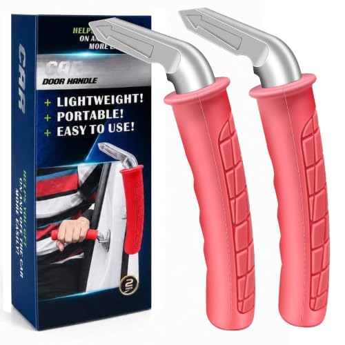 2 Pack Car Door Handle for Elderly Car Handle Assist Portable Vehicle Support Handle for Easy Sit to Stand Assistance Auto Cane for Seniors and Handicapped Supports Up to 450 Pounds
