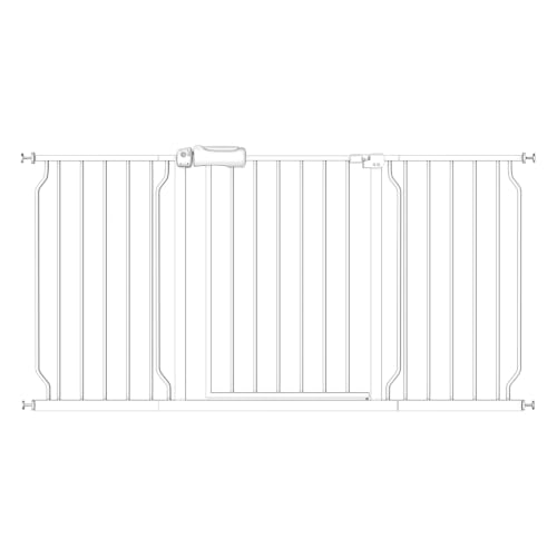 Baby Gate Extra Wide Pressure Mounted Walk Through Swing Auto Close Safety Black Metal Toddler Kids Child Dog Pet Puppy for Stairs