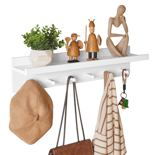 Coat Hook Wall Mount with Shelf
