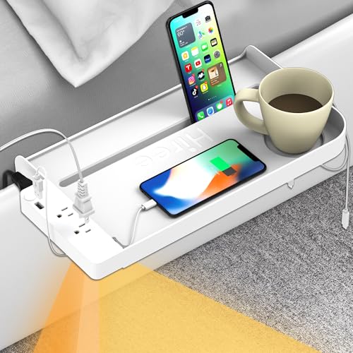 Bedside Shelf for Dorm Bunk Bed with USB Charging Port and AC Outlets