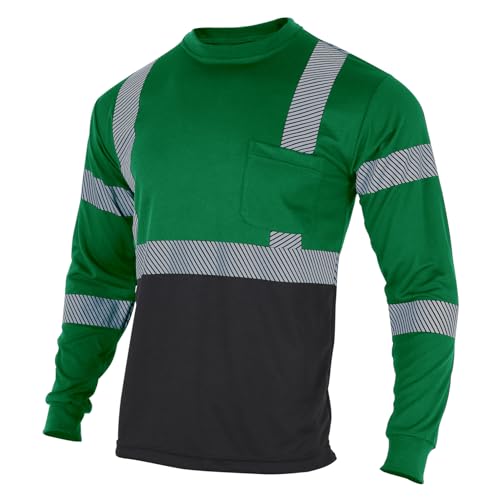 Safety Reflective High Visibility Long Sleeve Shirts Class 3 Hi Vis Construction Work T Shirts for Men
