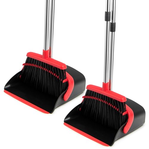 Broom and Dustpan Set with Long Handle