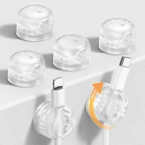 Rotatable Desk Cord Organizer Cable Management Holder Clips