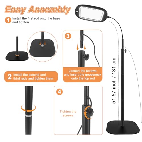 30X 10X Floor Magnifying Glass with Light and Stand