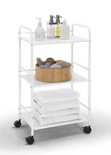 Minimalist Style 3 Tier Utility Rolling Shelf Cart