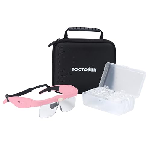 Magnifying Headset with 3 LED Lights and 5 Detachable Lenses
