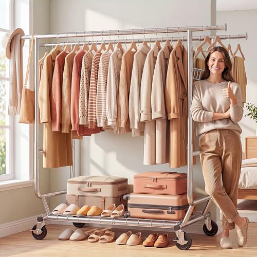 Collapsible Double Rod Clothes Rack