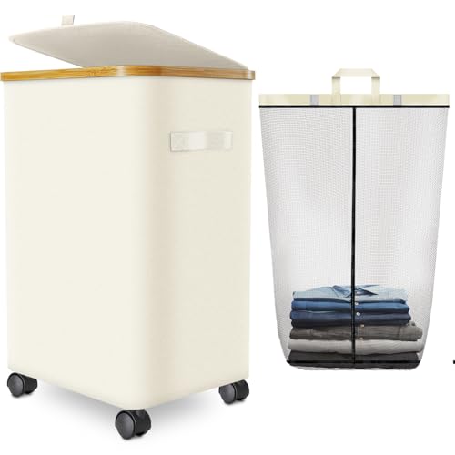 Laundry Hamper with Wheels and Lid