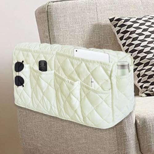 Armchair Caddy Remote Control Holder for Couch Recliner Armrest Organizer Non Slip Couch Arm Covers for Sofa with 14 Pockets Storage for Magazine