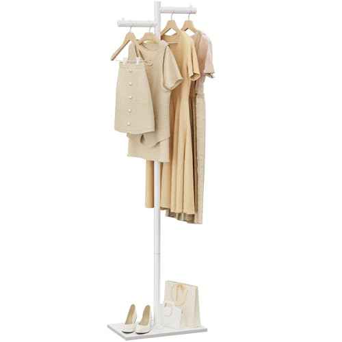 Freestanding Metal Coat Racks with Natural Rock Base