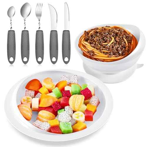2 Sets Adaptive Utensils Bowl and Plate Set Suction Base