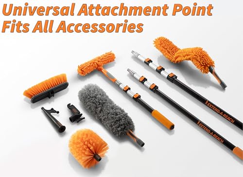High Reach Duster Kit with Exterior House Cleaning Brushes and Window Cleaning Tool